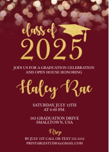 Graduation Maroon Gold design preview