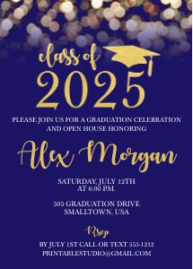 Graduation Blue Gold design preview