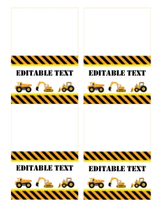 Construction Food Labels design preview