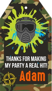 Paintball Favor Tag: Paintball Party Bundle