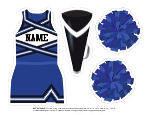 Cheer Centerpiece Royal Blue Black: Cheer Centerpiece Royal Blue Black