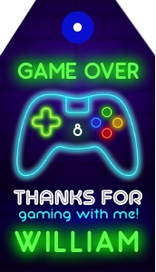 Video Game Neon Blue Favor: Video Game Neon Blue Favor