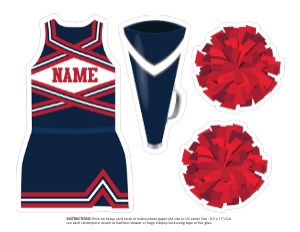 Cheer Centerpiece Navy Red design preview
