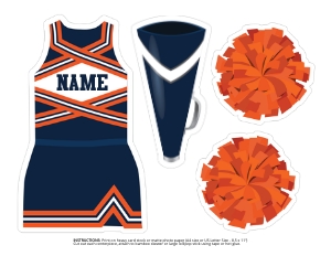 Cheer Centerpiece Navy Orange design preview