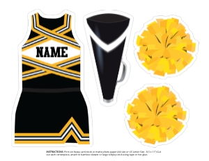 Cheer Centerpiece Black Yellow design preview