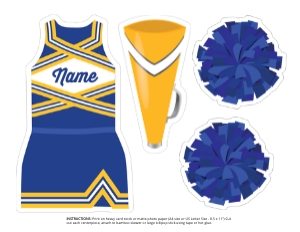 Cheer Centerpiece Royal Blue Yellow design preview