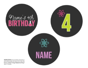Science Pink Centerpieces: Science Pink Party Bundle
