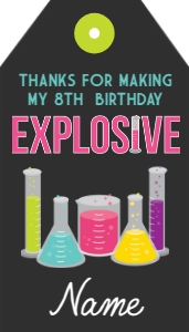 Science Pink Favor Tag: Science Pink Party Bundle