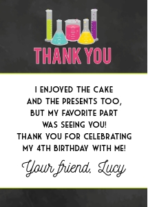 Science Pink Thank You 5x7: Science Pink Party Bundle