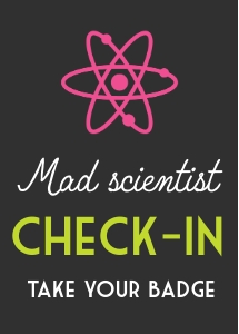 Science Pink Sign Set 5x7: Science Pink Party Bundle