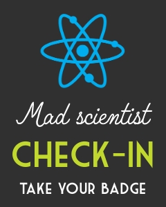 Science Blue Sign Checkin 8x10: Science Blue Checkin Signs