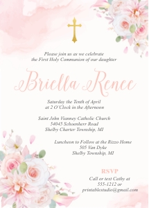 Lucia Communion Invitation design preview