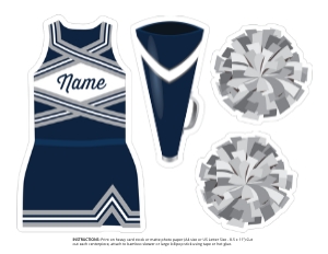 Cheer Centerpiece Navy Silver design preview