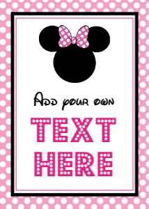 Minnie Pink Signs 5x7: Minnie Pink Sign Set