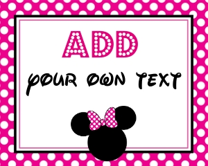 Minnie Hot Pink Signs 10x8: Minnie Hot Pink Sign Set