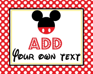 Mickey Signs 10x8: Mickey Red Sign Set
