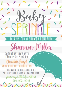 Sprinkle Baby Shower Invitation  BB028: Sprinkle Baby Shower Invitation Suite Template BB028 MASTER