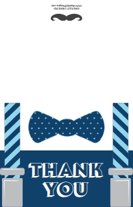 Little Man Baby Shower Thank You Card Template BB027 MASTER design preview