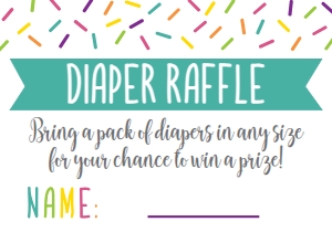Sprinkle Baby Shower Diaper Raffle BB028: Sprinkle Baby Shower Invitation Suite Template BB028 MASTER