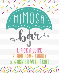 Sprinkle Baby Shower Mimosa Sign BB028: Sprinkle Baby Shower Signs Set Templates BB028 MASTER