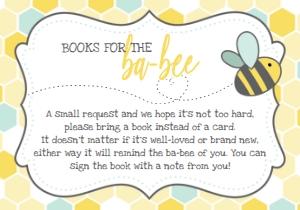 Bee Baby Shower Book Request BB002: Bee Baby Shower Book Request Template BB002 MASTER