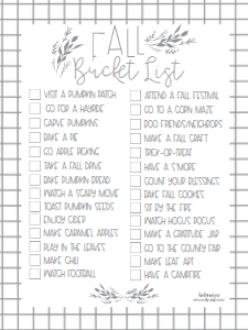 Fall Bucket List: Fall Bucket List