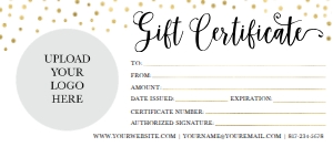 Gold Dots Gift Certificate design preview