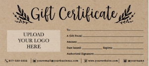 Kraft Gift Certificate design preview