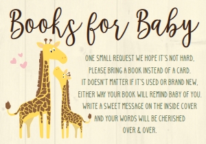 Giraffe Baby Shower Book Request BB054: Giraffe Baby Shower Book Request Template BB054 MASTER