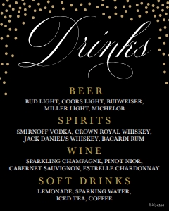 Elegant New Years Eve Bar Drinks Sign Template MASTER design preview