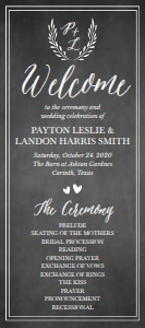 Chalk Simple Greenery Wedding Program Template WW002: Chalk Simple Greenery Wedding Program Template WW002 MASTER