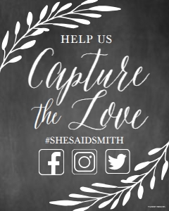 Chalk Simple Greenery Wedding Hashtag Sign Template WW002: Chalk Simple Greenery Wedding Hashtag Sign Template WW002 MASTER