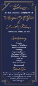 Gatsby Navy Wedding Program Template WW009 MASTER design preview