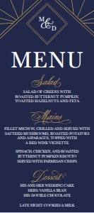 Gatsby Navy Wedding Menu Template WW009: Gatsby Navy Wedding Menu Template WW009 MASTER