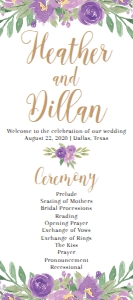 Elegant Purple Floral Wedding Program Template WW012: Elegant Purple Floral Wedding Program Template WW012 MASTER