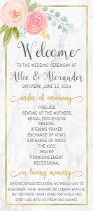 Diamond Marble Blush Floral Wedding Program Template WW014: Diamond Marble Blush Floral Wedding Program Template WW014 MASTER