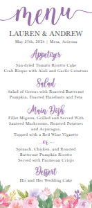 Spring Floral Wedding Menu Template WW015 MASTER design preview