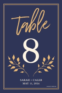 Navy Mustard Rustic Wedding Table Numbers Template WW030: Navy Mustard Rustic Wedding Table Numbers Template WW030 MASTER