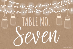 Tree Lights Kraft Rustic Wedding Table Numbers Template WW025 MASTER design preview