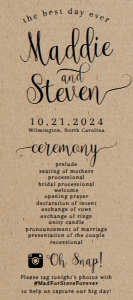 Kraft Calligraphy Wedding Program Template WW023: Kraft Calligraphy Wedding Program Template WW023 MASTER