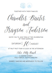 Beach Wave Wedding Invitation Template WW040: Beach Wave Wedding Invitation Template WW040 MASTER