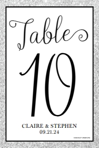 Silver Glitter Black Elegant Wedding Table Numbers Template WW034: Silver Glitter Black Elegant Wedding Table Numbers Template WW034 MASTER