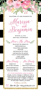Black Striped Blush Floral Wedding Program Template WW019: Black Striped Blush Floral Wedding Program Template WW019 MASTER