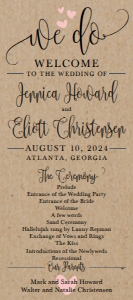 We Do Kraft Wedding Program Template WW031 MASTER design preview