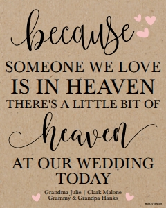 We Do Kraft Wedding In Loving Memory Sign Template WW031: We Do Kraft Wedding In Loving Memory Sign Template WW031 MASTER