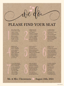 We Do Kraft Wedding Seating Chart Template 18X24 WW031: We Do Kraft Wedding Seating Chart Template WW031 MASTER