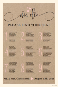 We Do Kraft Wedding Seating Chart Template 24X36 WW031: We Do Kraft Wedding Seating Chart Template WW031 MASTER