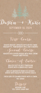 Rustic Pine Tree Outdoor Wedding Menu Template WW039: Rustic Pine Tree Outdoor Wedding Menu Template WW039 MASTER