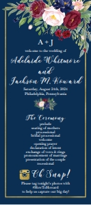 Navy Floral Wedding Program Template WW042: Navy Floral Wedding Program Template WW042 MASTER