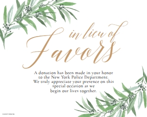Greenery Wedding Favors Sign Template WW047 MASTER design preview